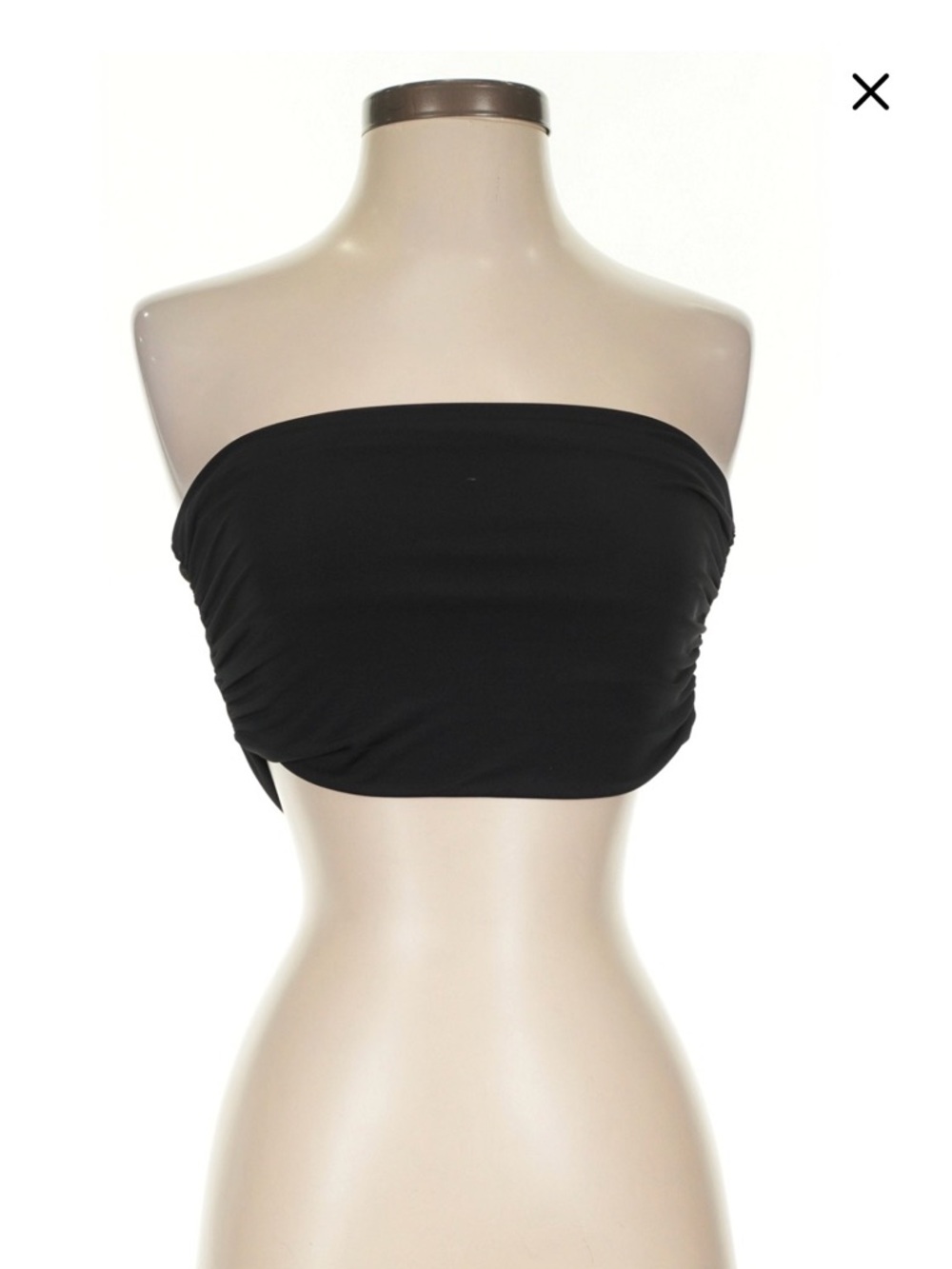 H&M Black Ruched Crop Tube Top